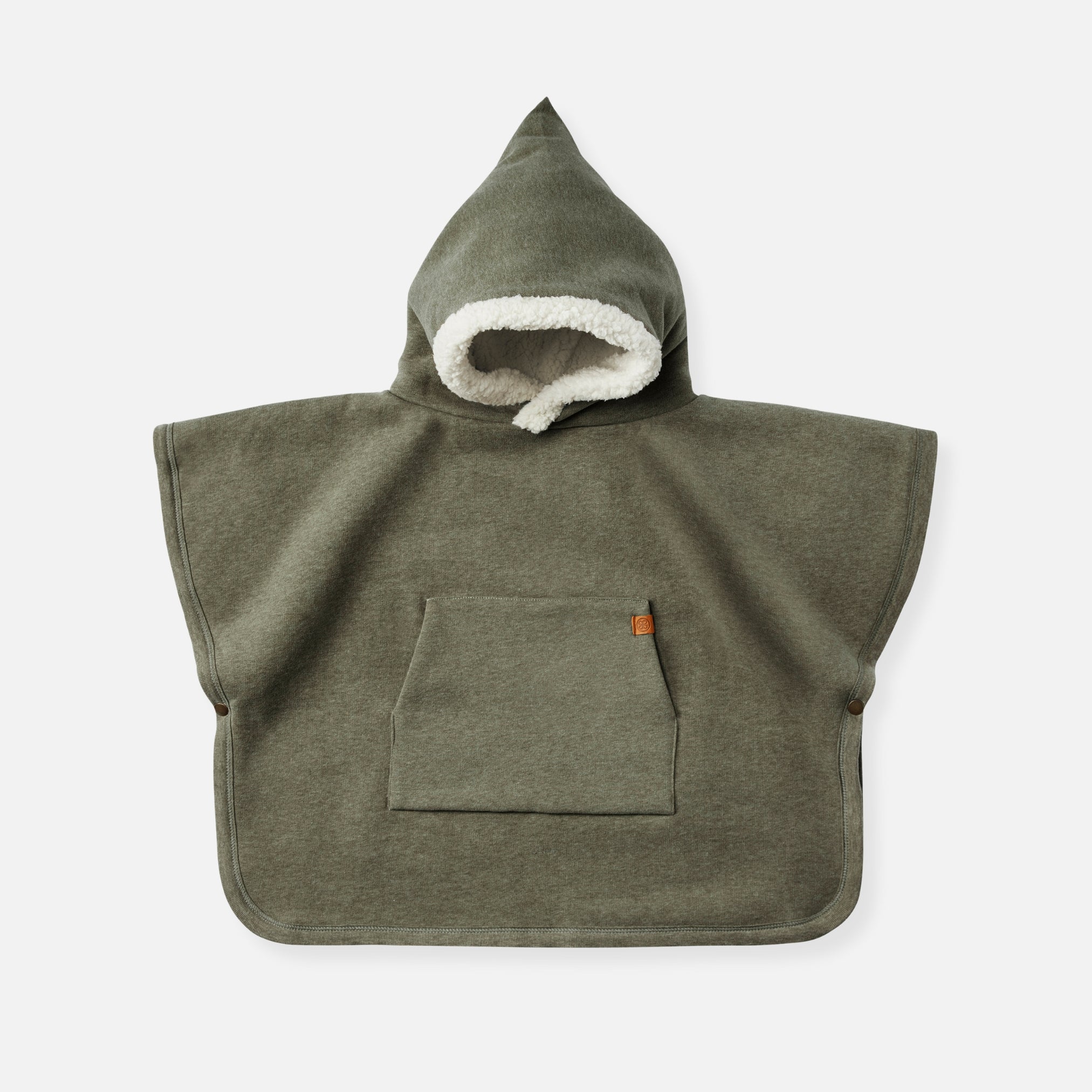 Teddy Kids Poncho Forest Green, for winter days | Cloby