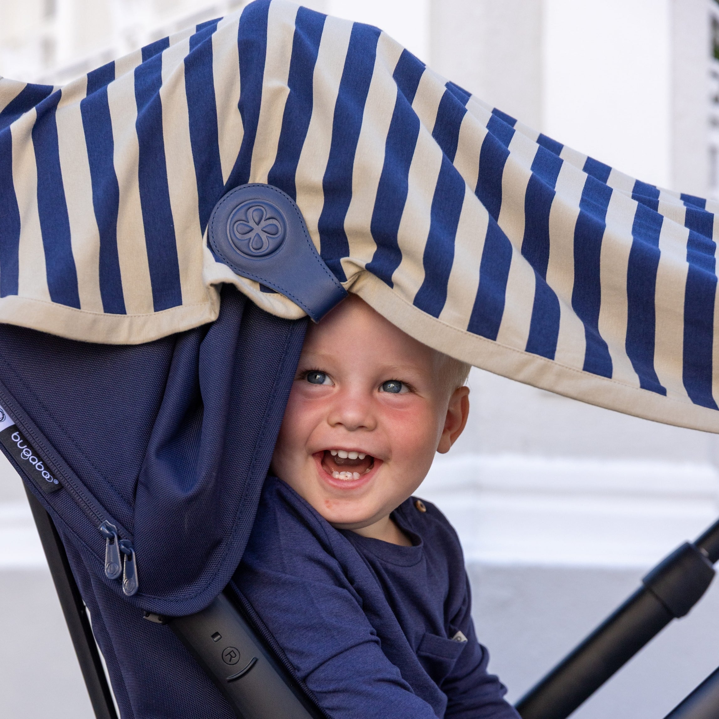 UV Blanket in Navy/Sandy Stripe - UPF 50+