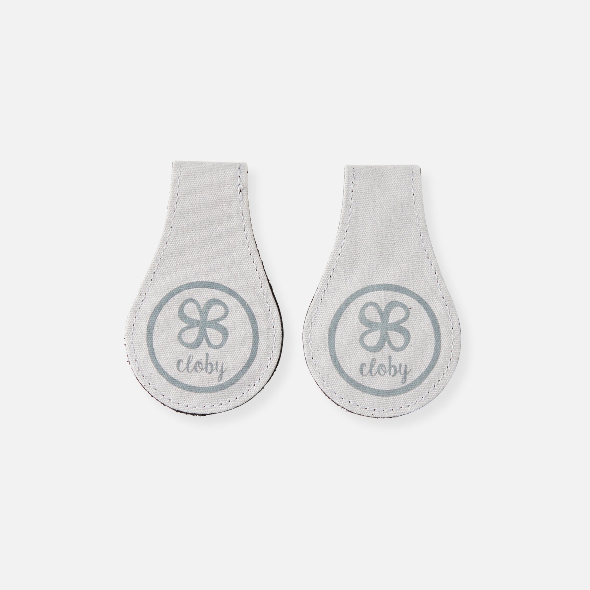 Cloby's leren swaddle clips: binnenkant van canvas