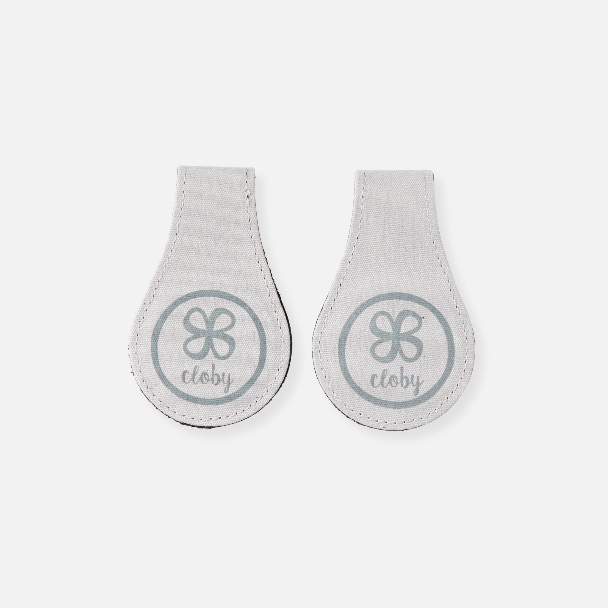 Cloby's leren swaddle clips: binnenkant van canvas