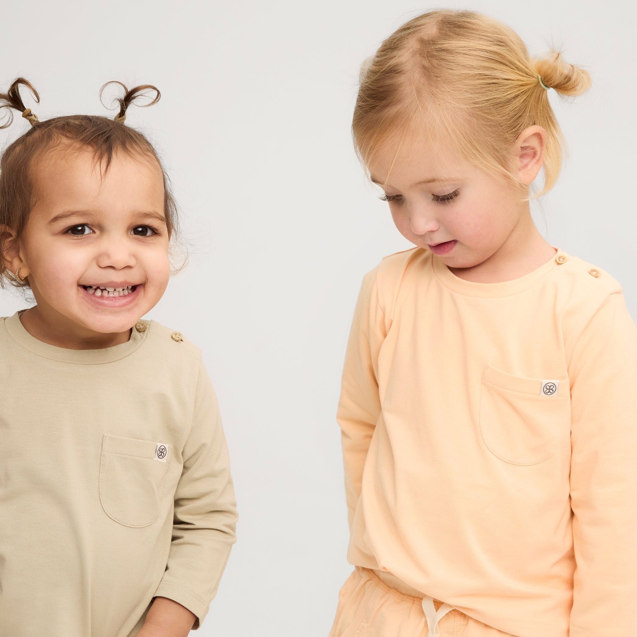 Shirt met lange mouwen perzik - Kinderkleding