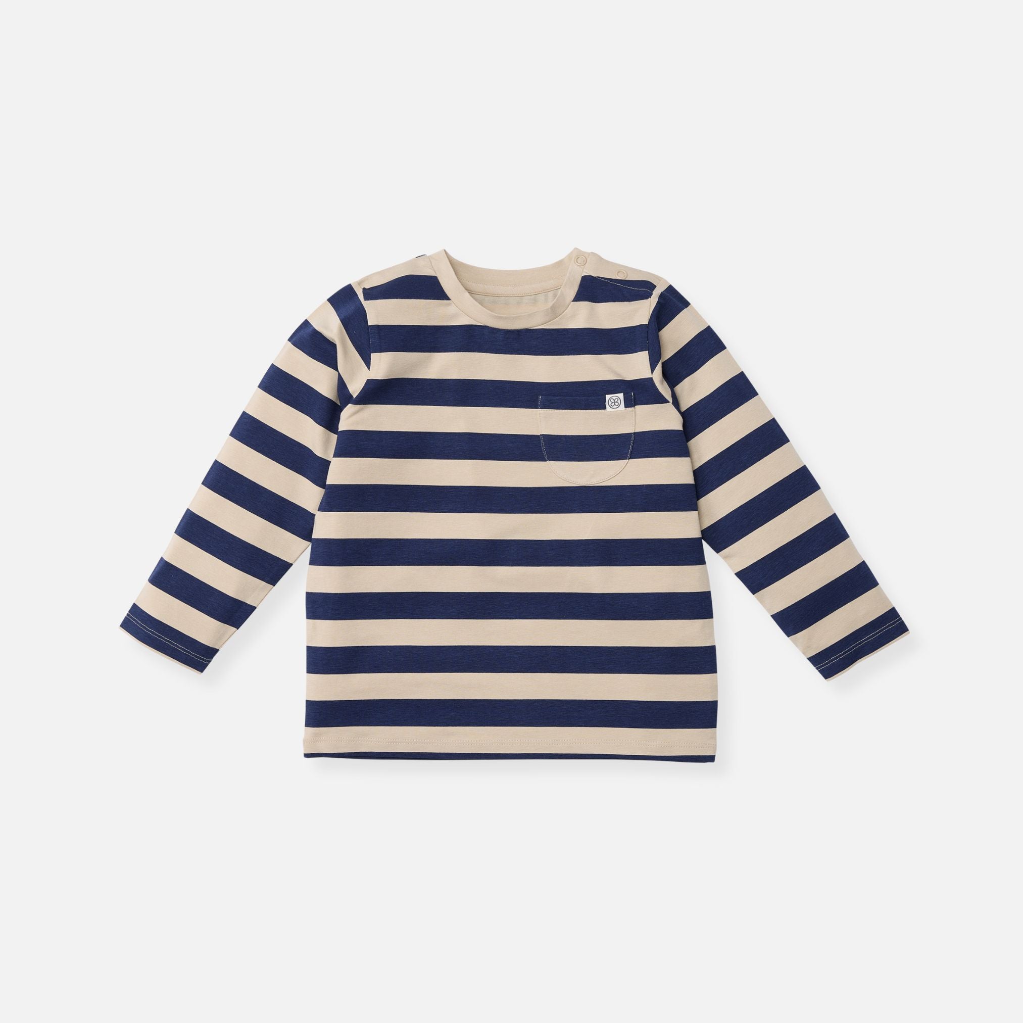 Camiseta de manga larga en Navy/Sandy Stripe – UPF 50+