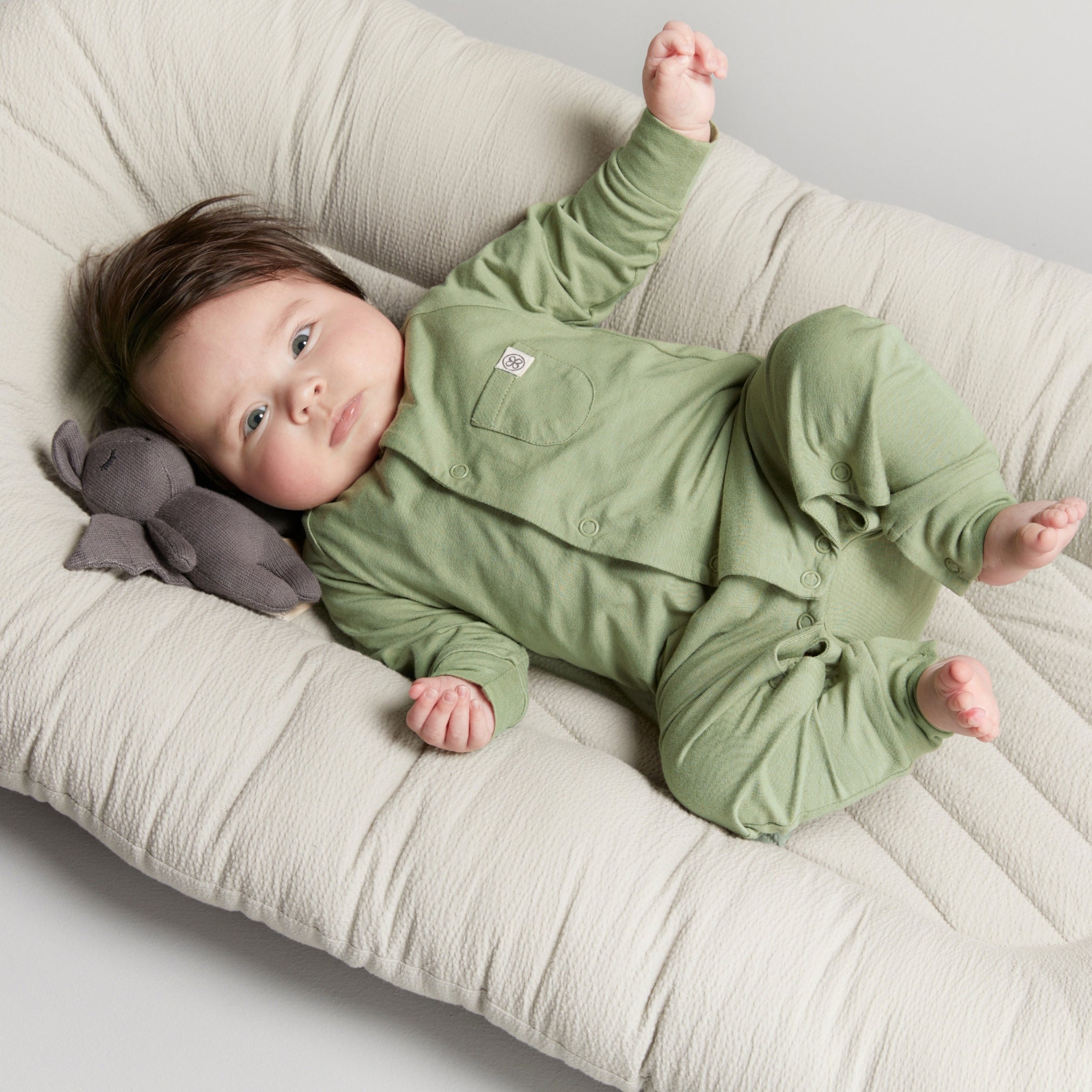 UV boxpakje voor baby's in Olive Green