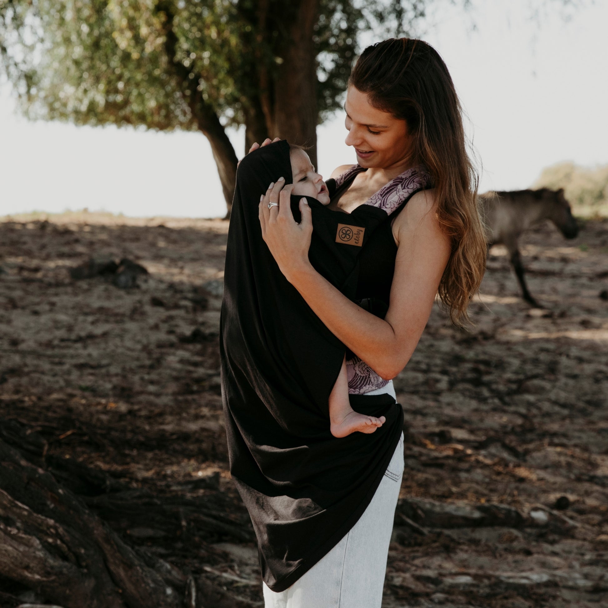 UPF50+ swaddle, zwart Cloby