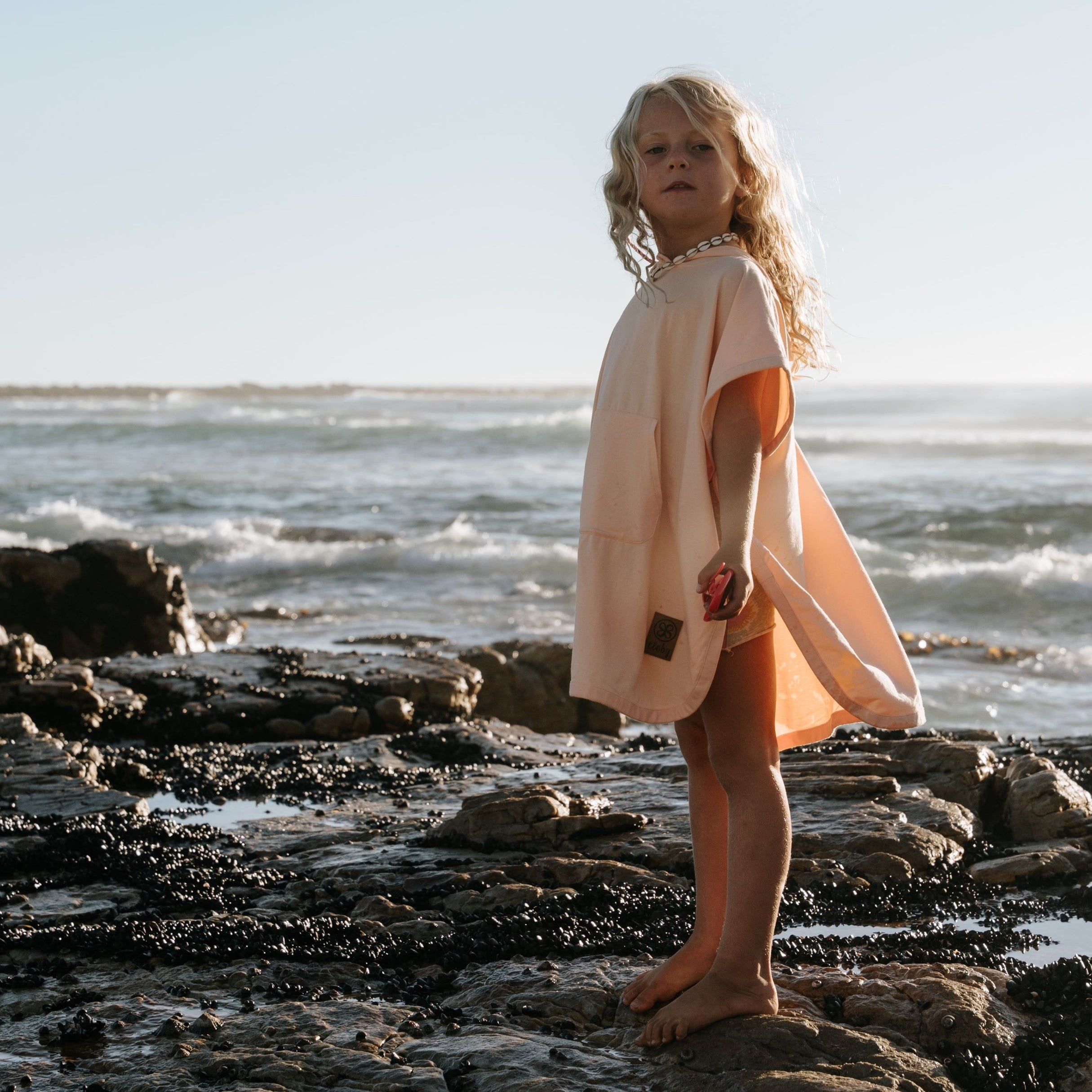 UV Poncho in Peachy Summer - UPF 50+